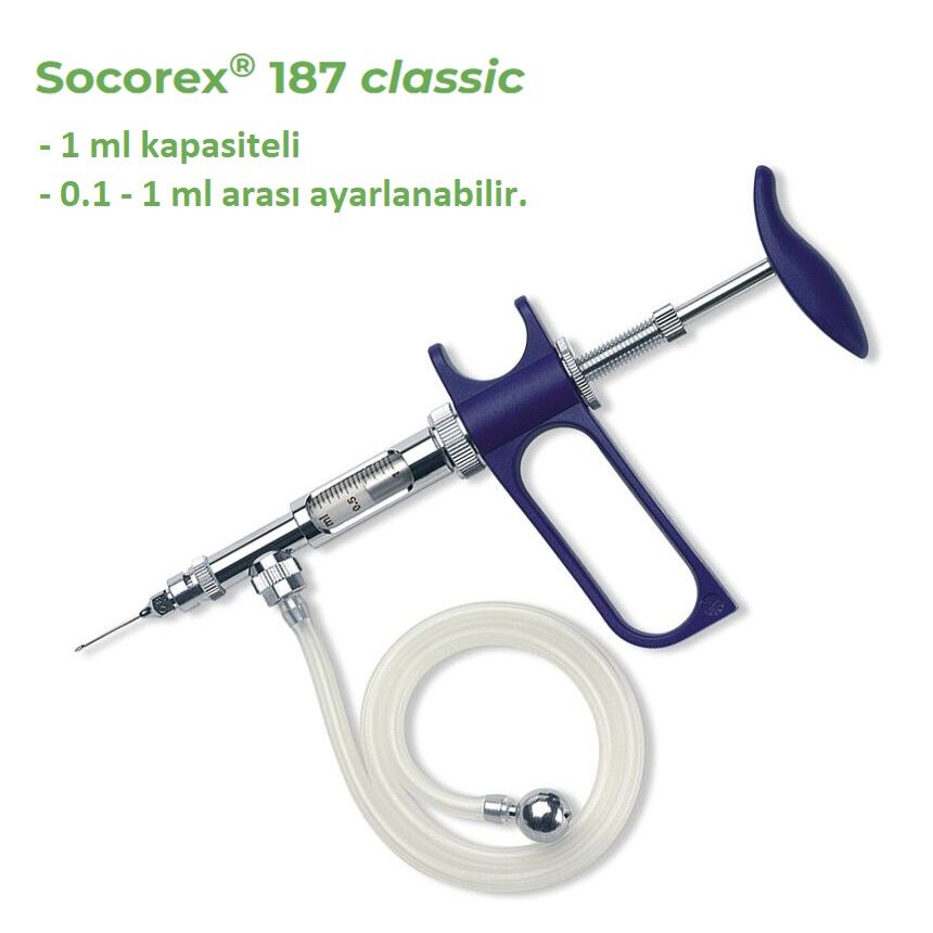 Socorex Otomatik Enjektör 1 ml. Hortumlu Model 187.2