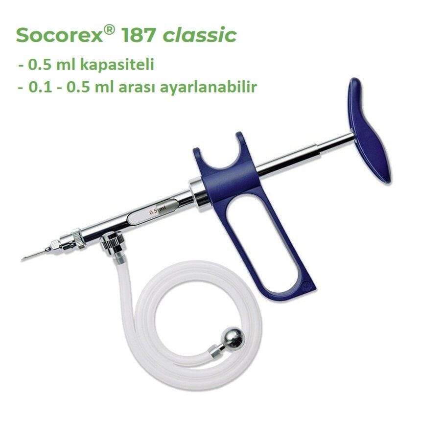 Socorex Otomatik Enjektör 0,5 ml. Hortumlu Model 187.2