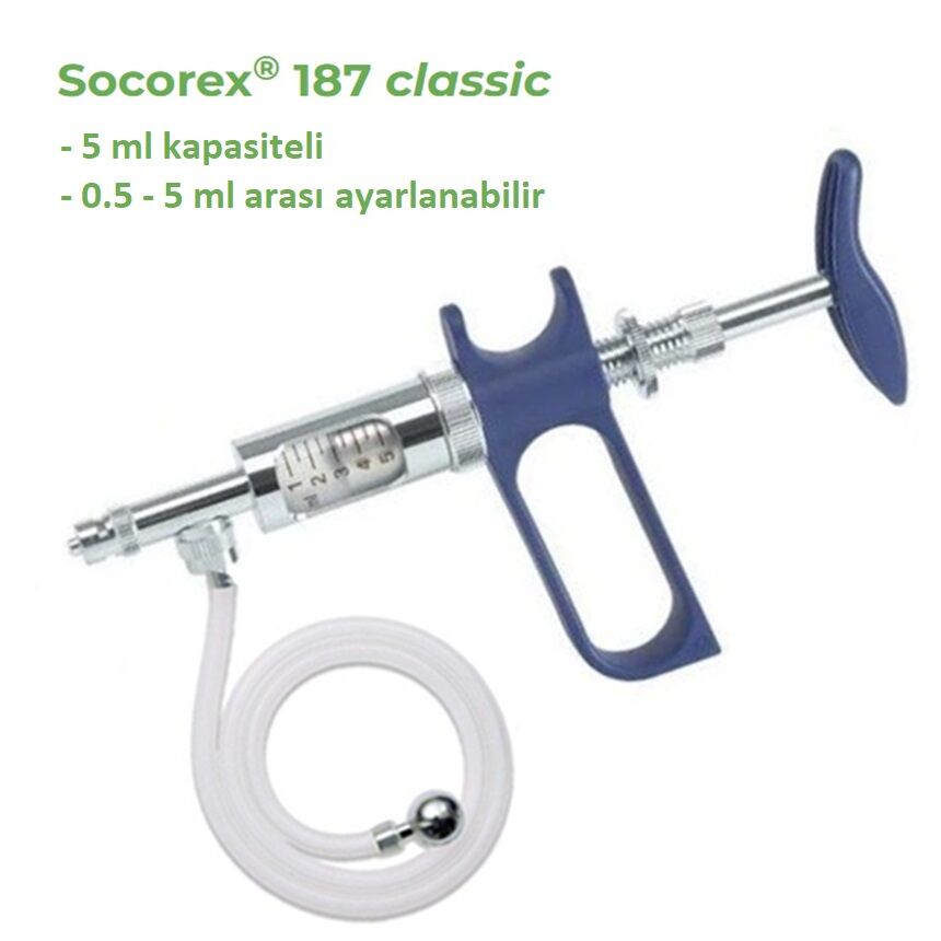 Socorex Otomatik Enjektör 5 ml. Hortumlu Model 187.2