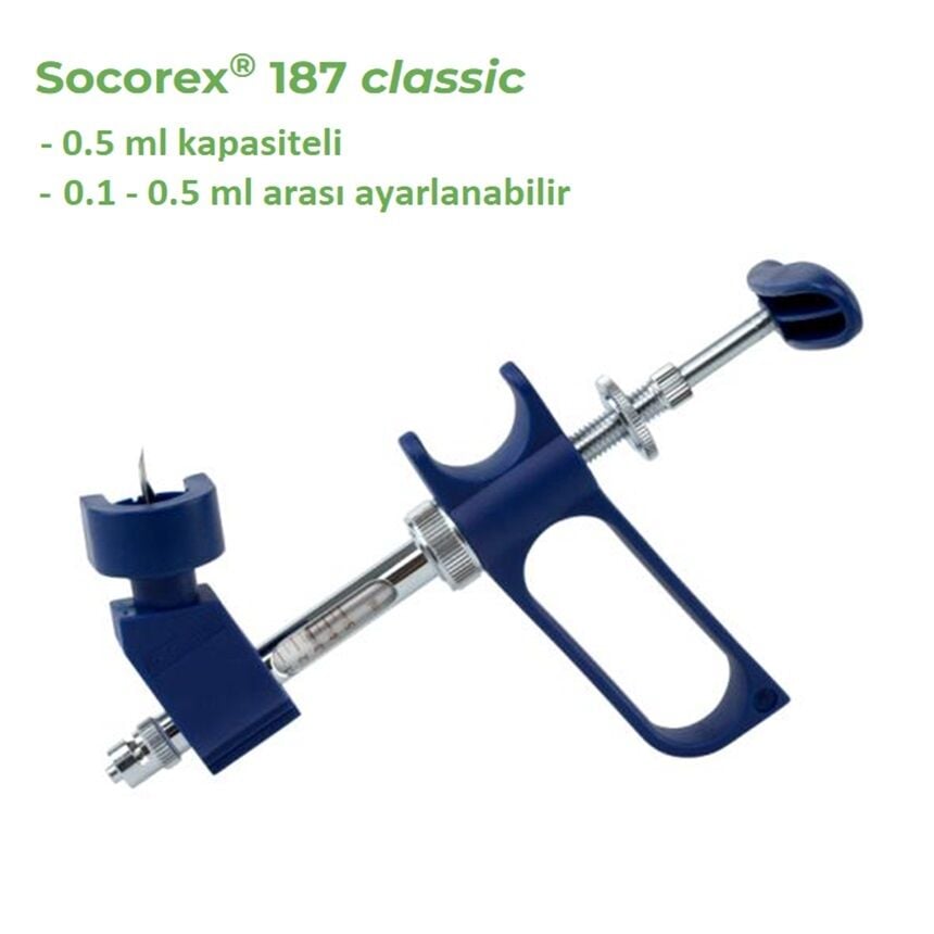Socorex Otomatik Enjektör 0.5 ml. Şişe Adaptörlü Model 187.1