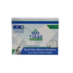 Tules Nonwoven Gaz Kompres. 7,5x7,5 cm. 4 Kat. 100/pk