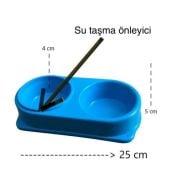 Plastik Kedi Köpek Mama ve Su Kabı. İki Bölmeli ( 2x 250 ml )