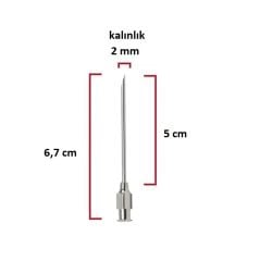 Kruuse Çelik Enjektör İğnesi ( 14Gx2 ) 2 mm çap, 5 cm uzunluk
