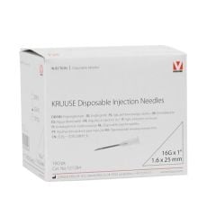Kruuse Enjektör İğnesi (16G x 1)  1,6x25 mm  (100 Adet)  Beyaz