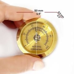 Nem Ölçer Higrometre. Analog. Metal Çerçeve. Sarı. 50 mm