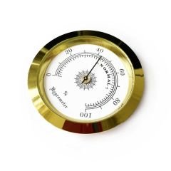 Nem Ölçer Higrometre. Analog. Metal Çerçeve. Sarı-Beyaz. 50 mm