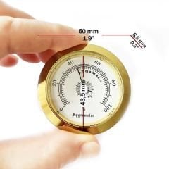 Nem Ölçer Higrometre. Analog. Metal Çerçeve. Sarı-Beyaz. 50 mm