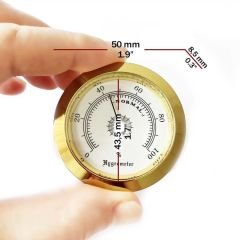 Nem Ölçer Higrometre. Analog. Metal Çerçeve. Sarı-Beyaz. 50 mm