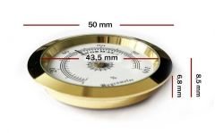 Nem Ölçer Higrometre. Analog. Metal Çerçeve. Sarı-Beyaz. 50 mm