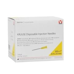 Kruuse Enjektör İğnesi (20G x 1)  0,9x25 mm   (100 Adet)  Sarı