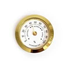 Nem Ölçer Higrometre. Analog. Metal Çerçeve. Sarı-Beyaz. 37 mm