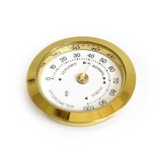 Nem Ölçer Higrometre. Analog. Metal Çerçeve. Sarı-Beyaz. 37 mm