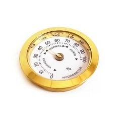 Nem Ölçer Higrometre. Analog. Metal Çerçeve. Sarı-Beyaz. 37 mm