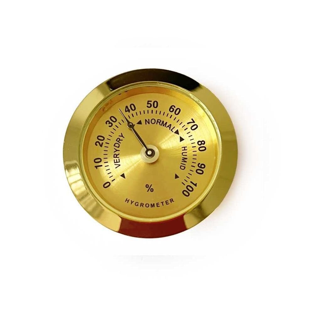 Nem Ölçer Higrometre. Analog. Metal Çerçeve. Sarı. 37 mm