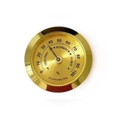 Nem Ölçer Higrometre. Analog. Metal Çerçeve. Sarı. 37 mm