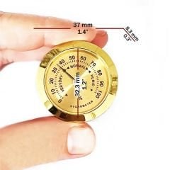 Nem Ölçer Higrometre. Analog. Metal Çerçeve. Sarı. 37 mm