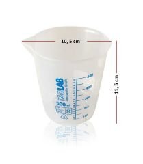 İsolab Ölçü Kabı Beher. Plastik. 500ml. Mavi Skala