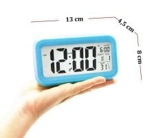 Masaüstü Saat Takvim Termometre. Mavi