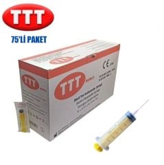 TTT Plastik Enjektör. 50 ml. Contalı. 18G Pembe İğneli ( 75 Adet )