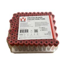 Kruuse Vakumlu Tüp. 10 ml. Boş. Kırmızı Kapaklı (100 Adet)