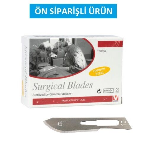 Kruuse-Vet Bistüri Ucu. No:10. Karbon Çelik ( 100 Adet )