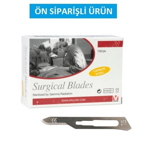 Kruuse-Vet Bistüri Ucu. No:15. Karbon Çelik ( 100 Adet )
