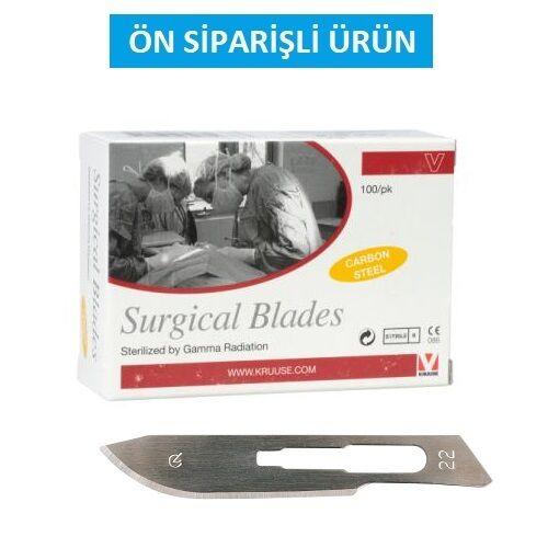 Kruuse-Vet Bistüri Ucu. No:22. Karbon Çelik ( 100 Adet )