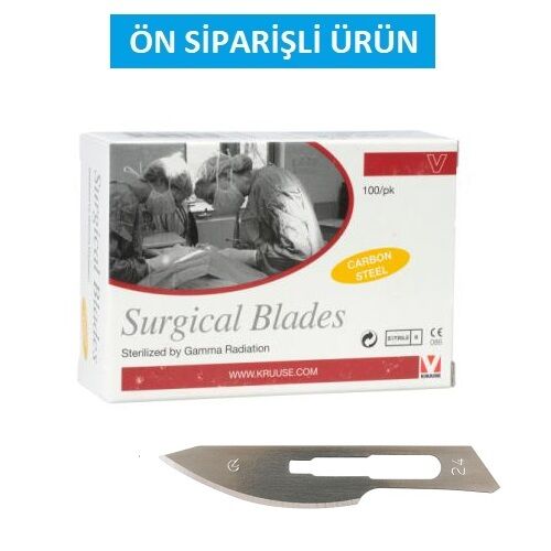 Kruuse-Vet Bistüri Ucu. No:24. Karbon Çelik ( 100 Adet )