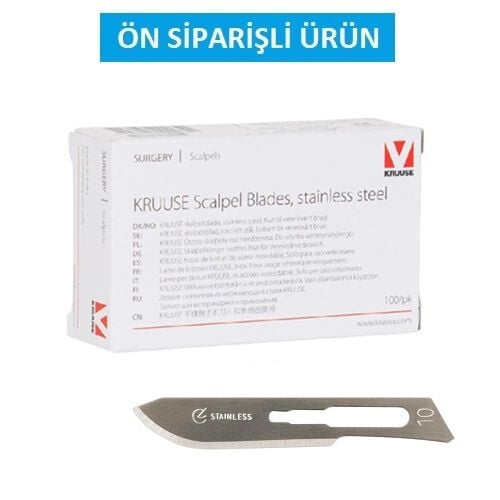 Kruuse-Vet Bistüri Ucu. No:10. Paslanmaz Çelik ( 100 Adet )
