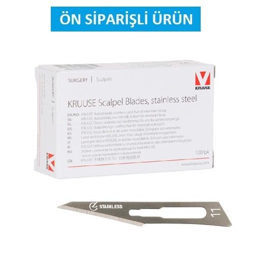 Kruuse-Vet Bistüri Ucu. No:11. Paslanmaz Çelik ( 100 Adet )