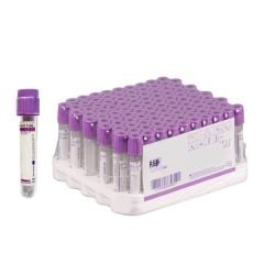 Kan Alma Tüpü. 3 ml. K3 Edtalı. Mor Kapaklı (100 Adet)
