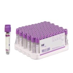 Kan Alma Tüpü. 3 ml. K3 Edtalı. Mor Kapaklı (100 Adet)