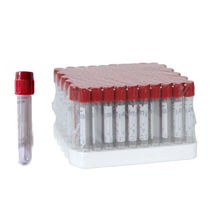 Vakumlu Tüp. 5 ml. Clot Activator. Kırmızı Kapaklı (100 Adet)