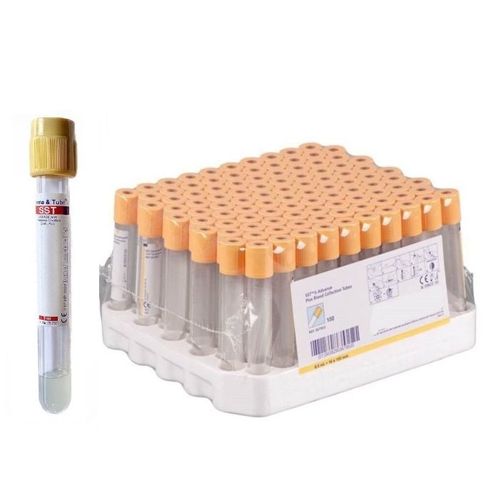 Kan Alma Tüpü. 5 ml. Jelli. Sarı Kapaklı (100 Adet)