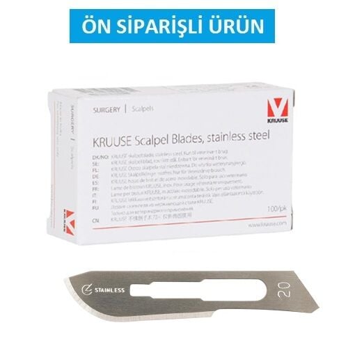 Kruuse-Vet Bistüri Ucu. No:20. Paslanmaz Çelik ( 100 Adet )