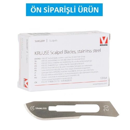 Kruuse-Vet Bistüri Ucu. No:20. Paslanmaz Çelik ( 100 Adet )