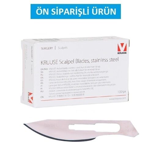 Kruuse-Vet Bistüri Ucu. No:24. Paslanmaz Çelik ( 100 Adet )