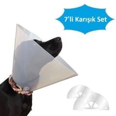 Curavet Elizabeth Köpek Yakalığı. Transparan ( 7'li Karışık Set )