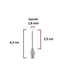 Kruuse Çelik Enjektör İğnesi (15Gx1) 1.8 mm çap, 2.5 cm uzunluk