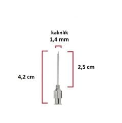 Kruuse Çelik Enjektör İğnesi (17Gx1) 1.4 mm çap, 2.5 cm uzunluk