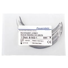 Feuerstein Veteriner Sütür İğnesi. Spring Eye. 3/8. Keskin. 80 mm (12 Adet)