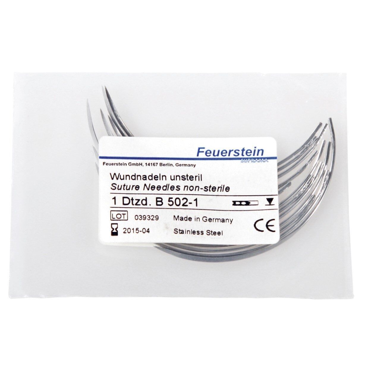 Feuerstein Sütür İğnesi. Spring Eye. 3/8. Keskin. 65 mm (12 Adet)