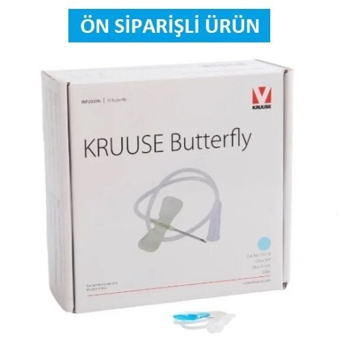 Kruuse Kelebek Set. 23G. Mavi. Luer Lock ( 50 Adet )