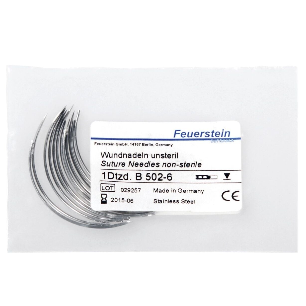 Feuerstein Veteriner Sütür İğnesi. Spring Eye. 3/8. Keskin. 55 mm (12 Adet)
