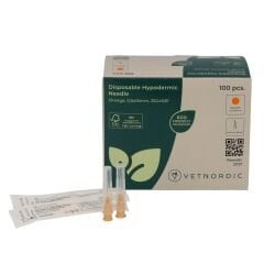 Vetnordic Enjektör İğnesi (25G x 5/8)  0,5x16 mm  (100 Adet) Turuncu