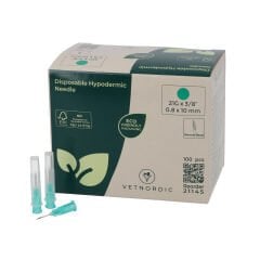 Vetnordic Enjektör İğnesi (21G x 3/8)  0,8x10 mm  (100 Adet) Yeşil