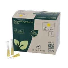 Vetnordic Enjektör İğnesi (20G x 1/2)  0,9x13 mm  (100 Adet) Sarı