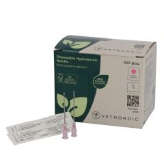 Vetnordic Enjektör İğnesi (18G x 1½)  1,2x40 mm  (100 Adet) Pembe