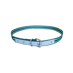 Büyükbaş Boyun Numaratör Kayışı. Derili. Tokalı Model. 130 cm. Yeşil / Beyaz