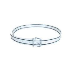 Büyükbaş Boyun Numaratör Kayışı. Tokalı Model. 130 cm. Beyaz / Siyah